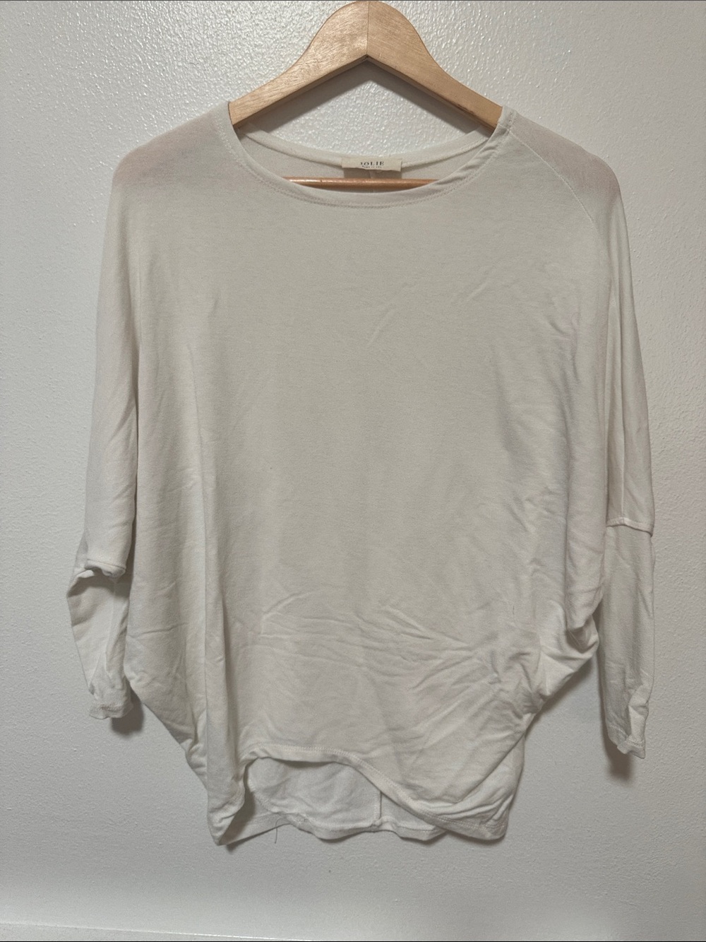 Jolie Cream Long Sleeve Boatneck Top